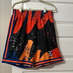 Astros MLB Vibrant Splatter Print Athletic Shorts